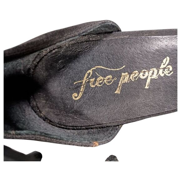 Free People Sandals 9.5 Womens Black Textile Platform Block Ultra High Buckle - Picture 5 of 10
